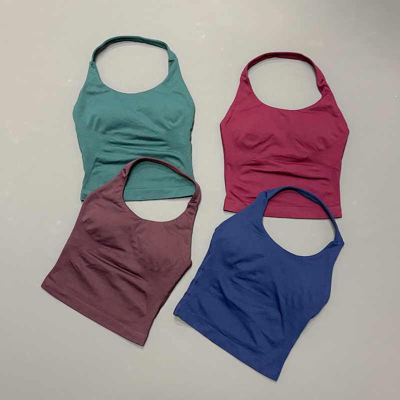 Halter Neck Top - Women Halter Neck Sports Top Seamless