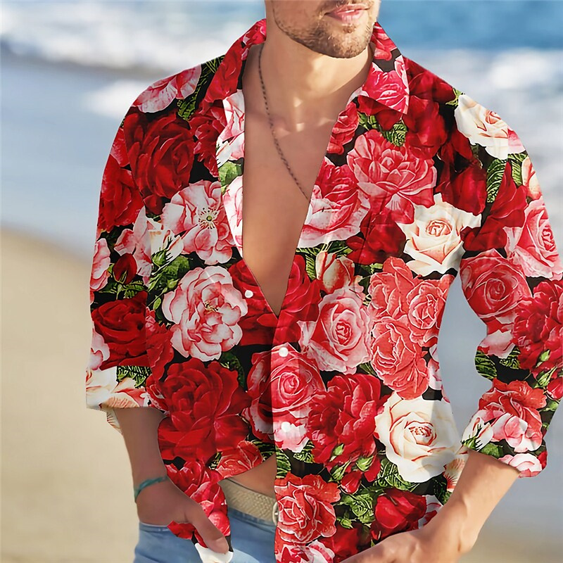 Summer Rose Clothing - 2023 men's shirt fashion trend rose