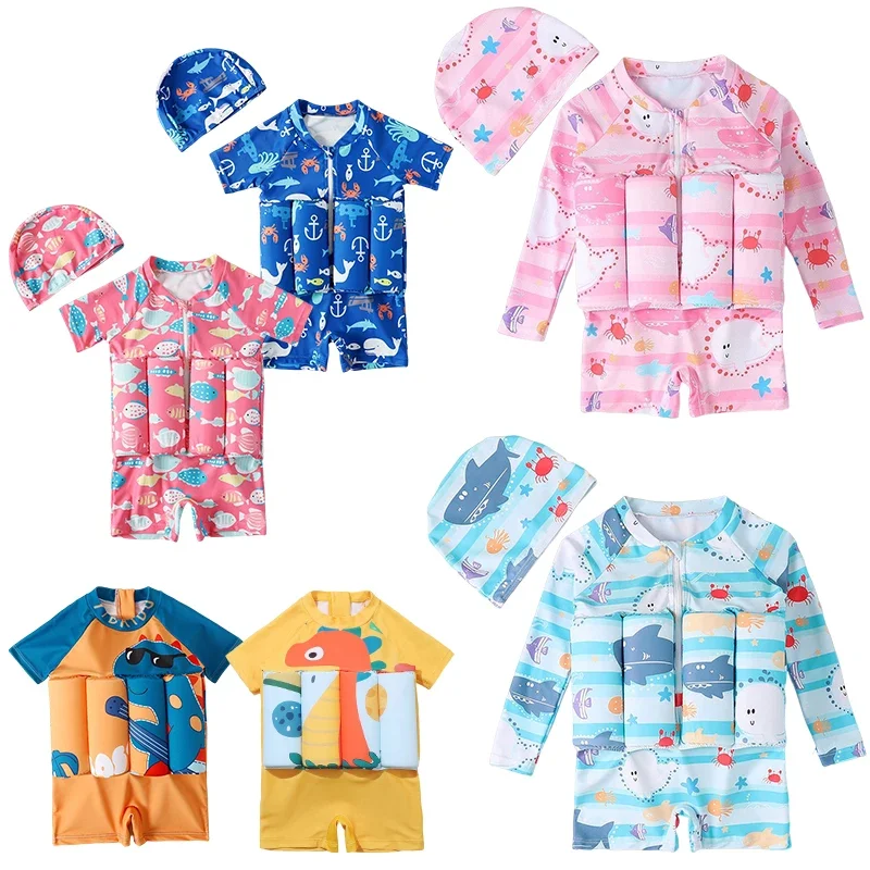 Summer Clothing Newborn - Children's Buoyancy Swimsuit Cartoon Print Swimwear