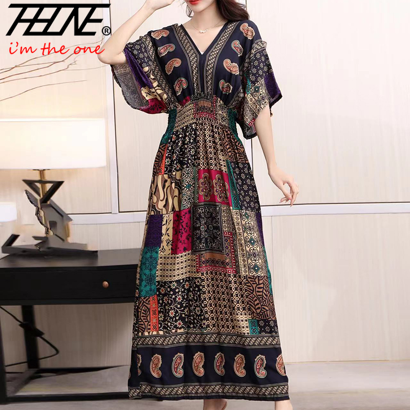 Indian Summer Vintage Clothing - Women Dress Summer 2024 Maxi Long