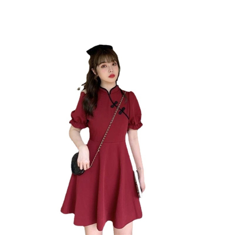 Summer Retro Cheongsam Dress W - Summer Clothing In French ulasan dan harga