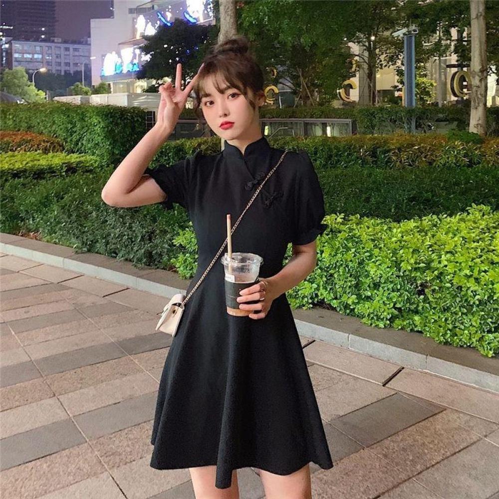Summer Retro Cheongsam Dress W - Summer Clothing In French ulasan dan harga