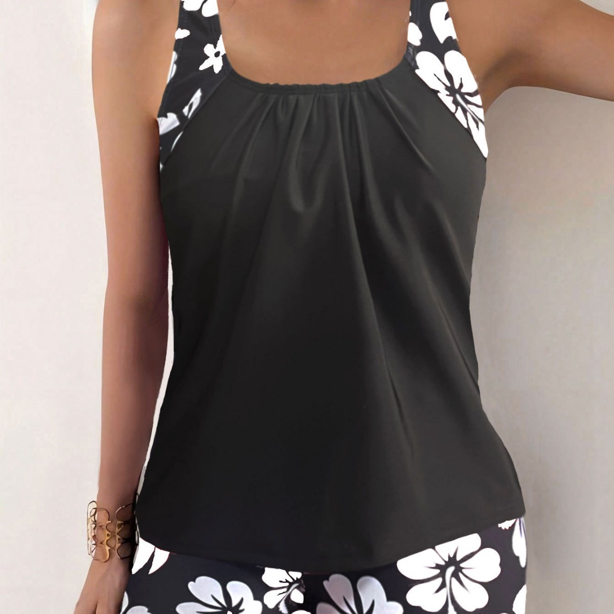 Woman Tankini With Shorts Swim - Halter Neck Top ulasan dan harga