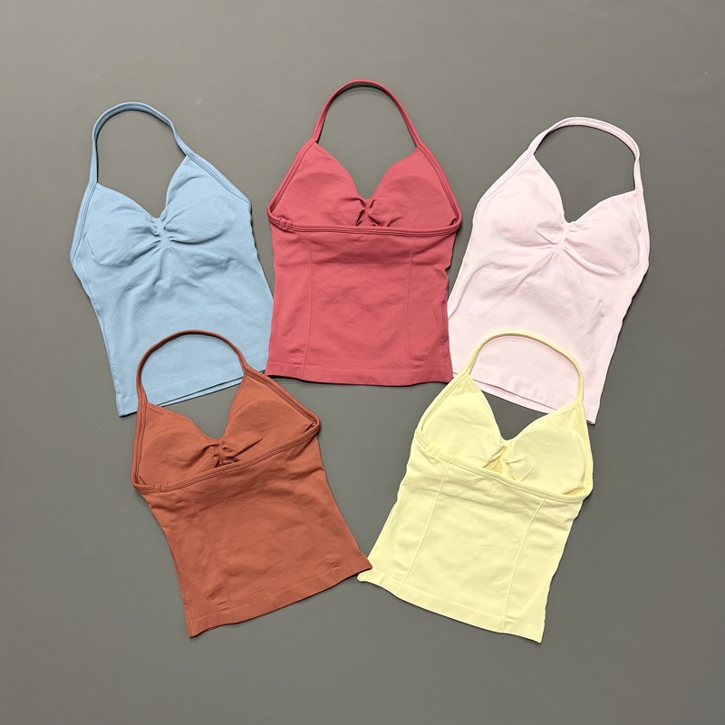 Gym Women Sports Tank Top Seam - Halter Neck Top ulasan dan harga