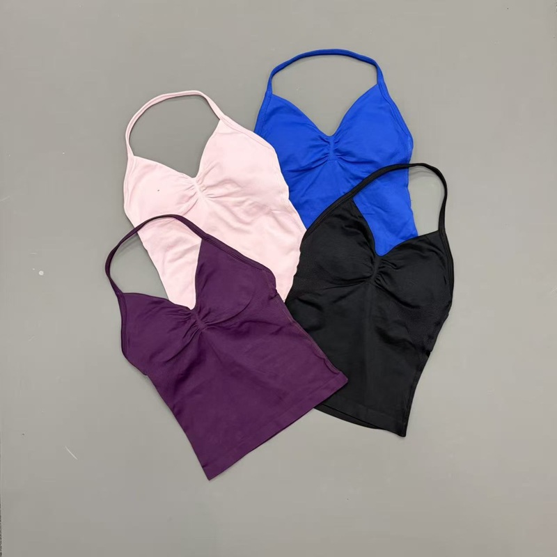 Gym Women Sports Tank Top Seam - Halter Neck Top ulasan dan harga