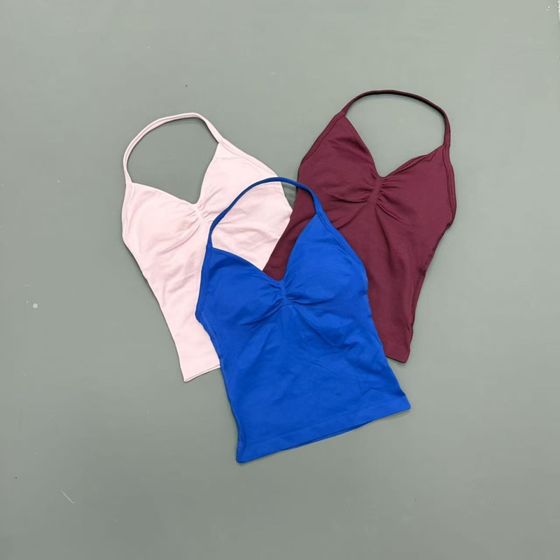 Gym Women Sports Tank Top Seam - Halter Neck Top ulasan dan harga