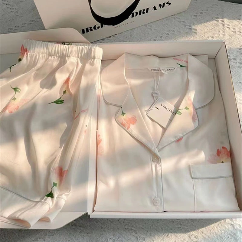 Women's Summer Faux Silk Pajam - Summer Clothing Collection ulasan dan harga