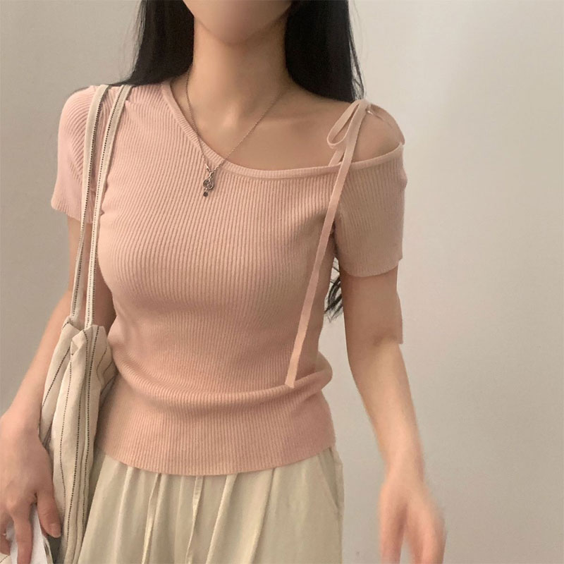Women's Clothing Skew Collar P - Summer Clothing In French ulasan dan harga