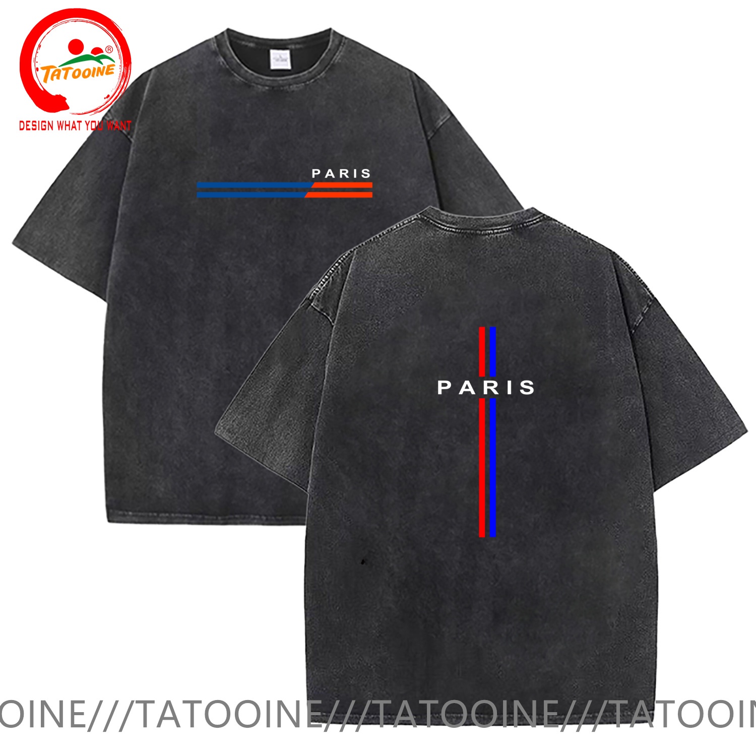 Vintage Washed Cotton T-Shirt  - Summer Clothing In Paris ulasan dan harga