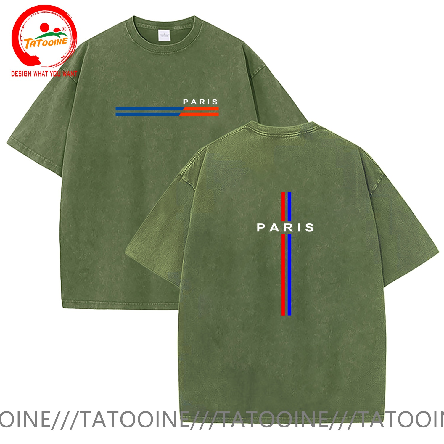 Vintage Washed Cotton T-Shirt  - Summer Clothing In Paris ulasan dan harga