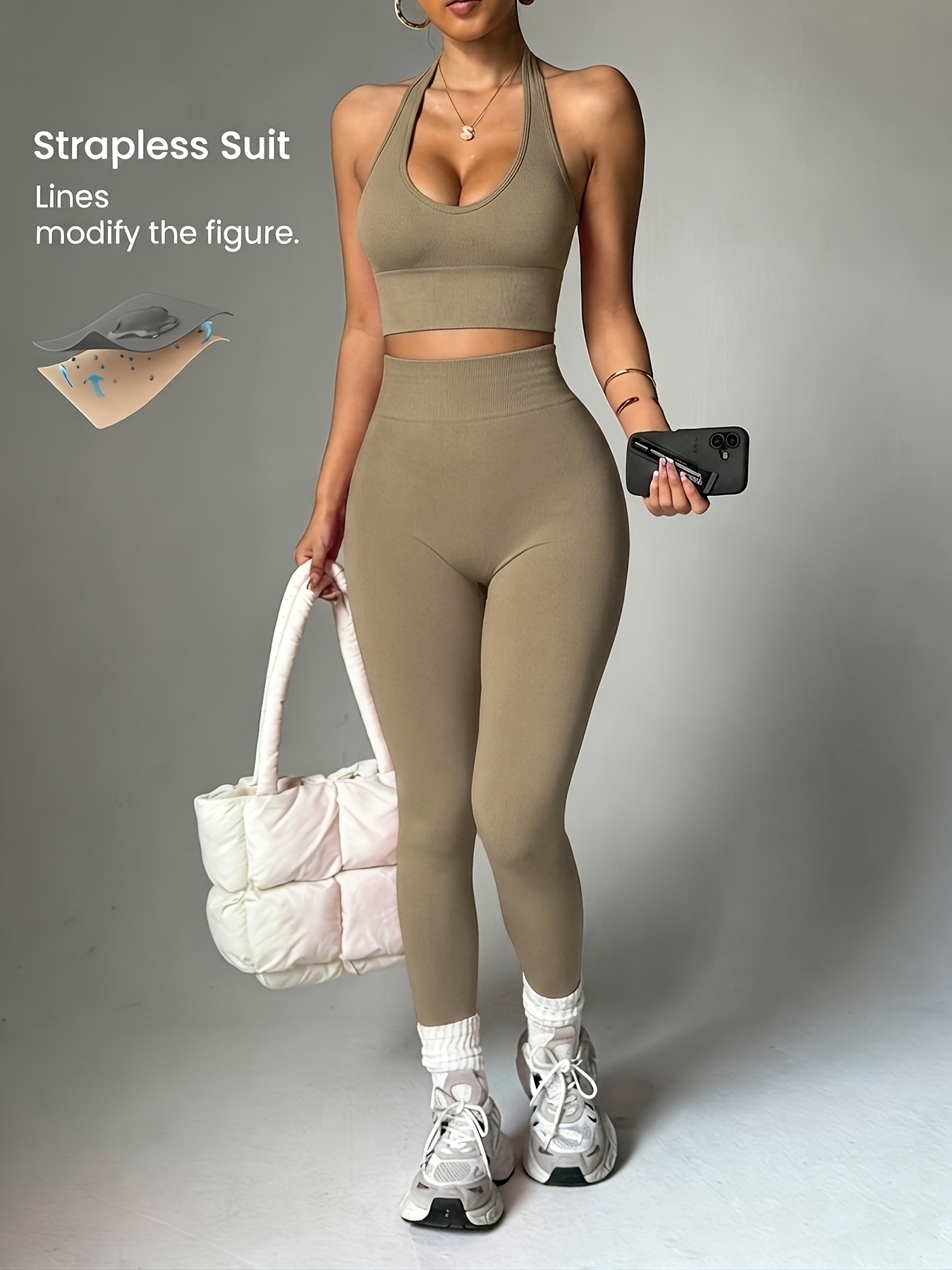 2pcs Solid Color Fashionable V - Halter Neck Top ulasan dan harga